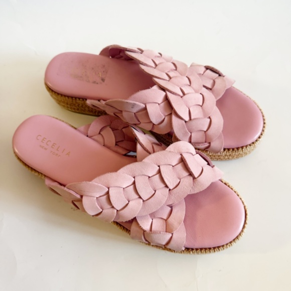 Cecelia New York Leather Grace Pink Sandals Size 8.5 - Picture 2 of 7